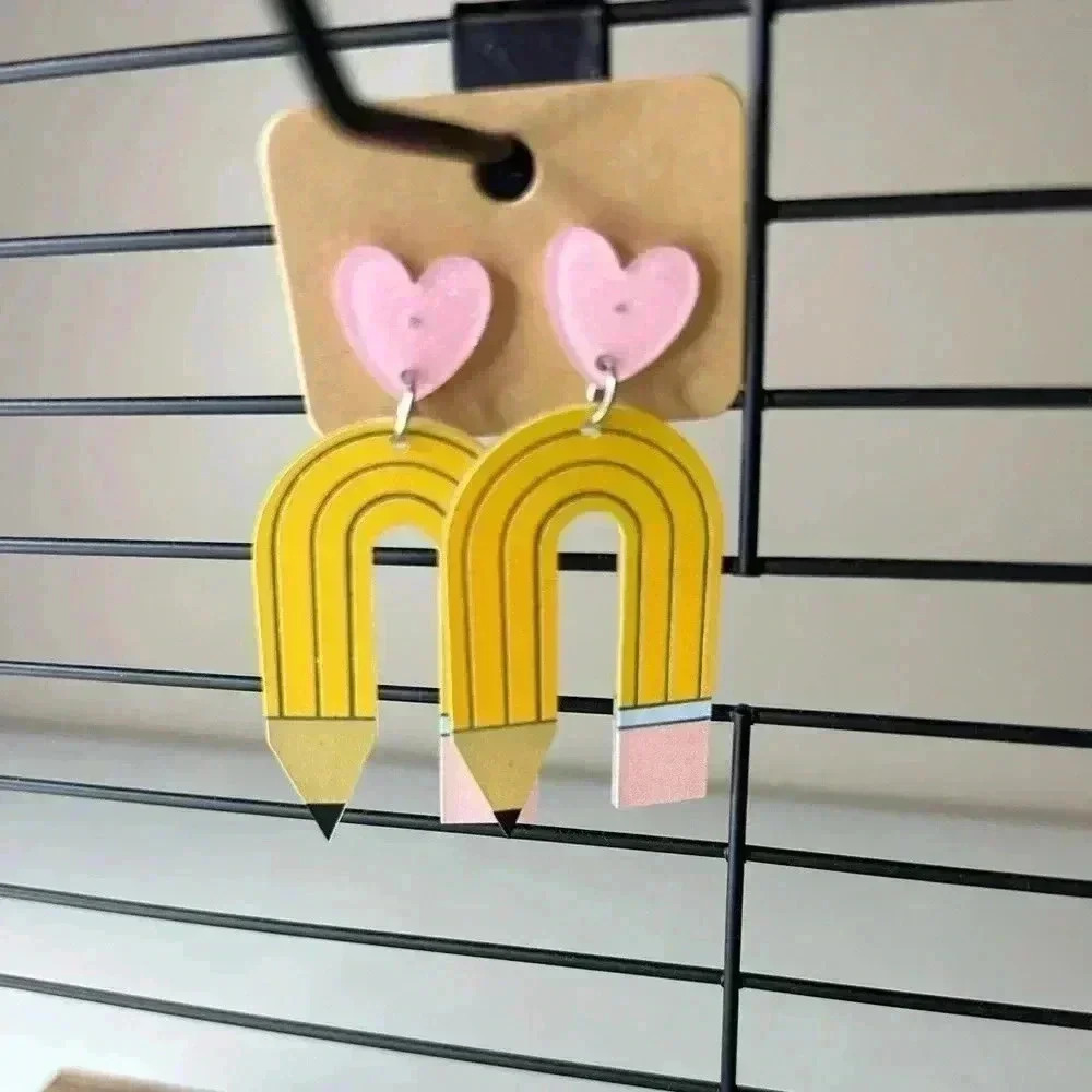 Back To‎ School Pencil Dangly Earrings NEW